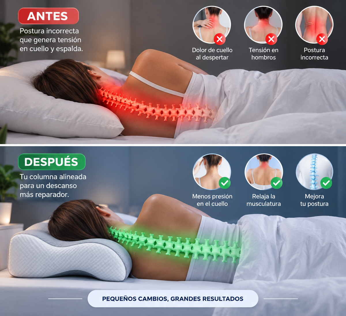 Almohada Cervical Viscoelástica Mariposa — Máxima Comodidad al Dormir